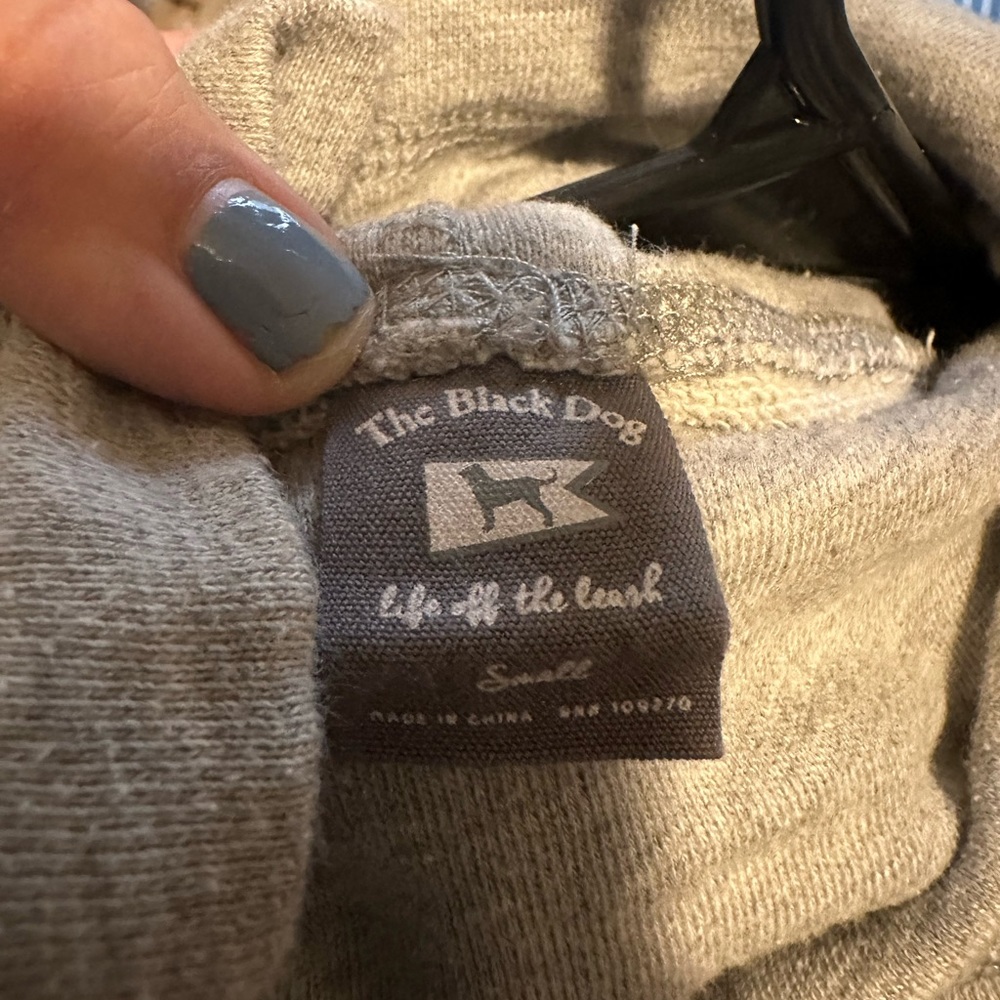 Cowl neck black dog sweatshirt